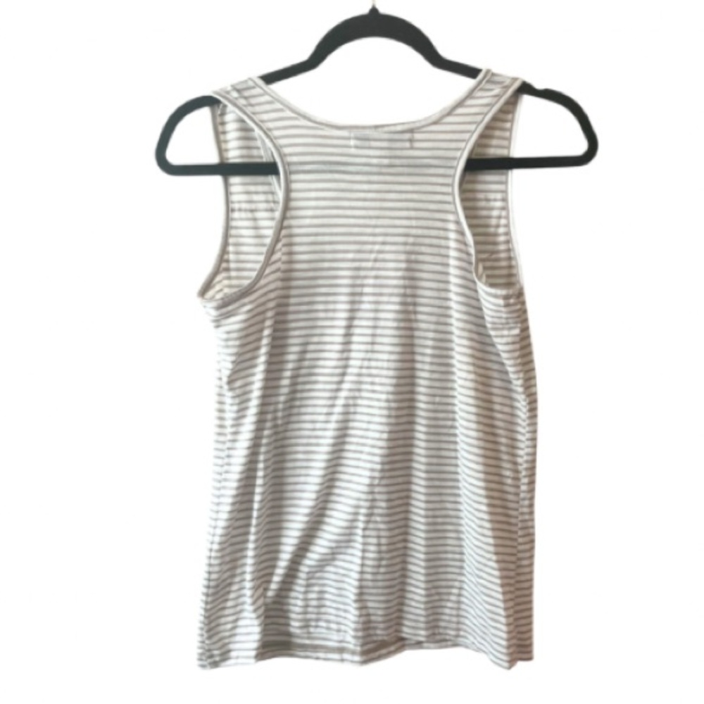 French Laundry Striped Ruffle Tank Top Small - Picture 2 of 2